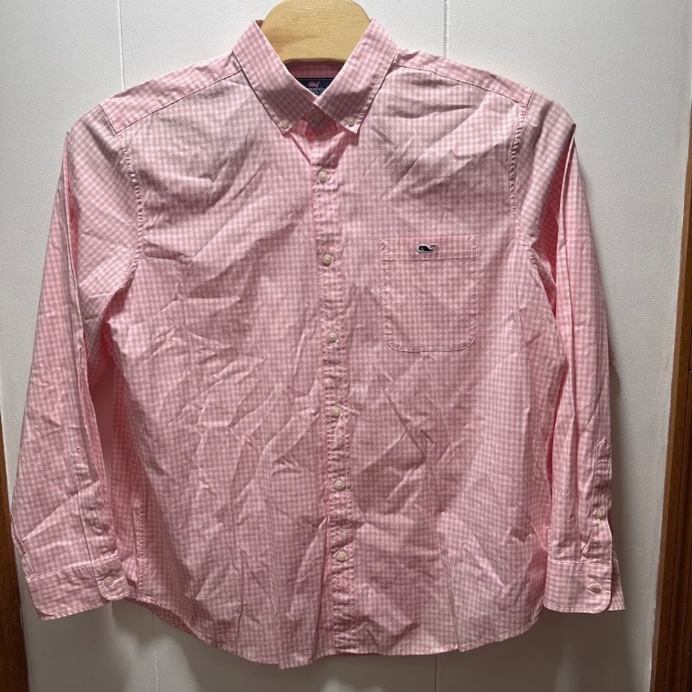 Vineyard Vines Classic Fit Tucker Shirt Pink Gingham Plaid Mens XL Button Down